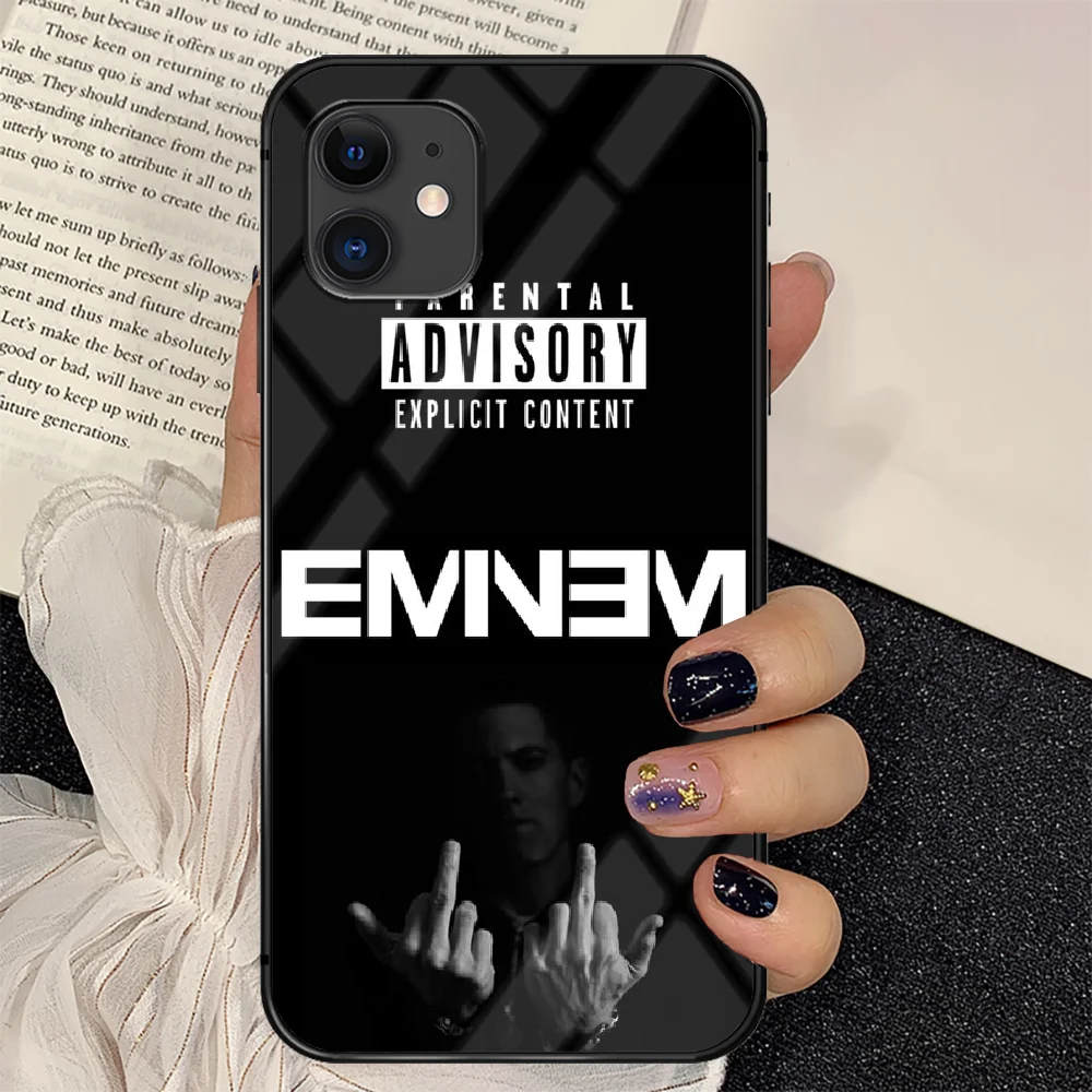 

Rapper Marshall Mathers Eminem Phone Tempered Glass Case Cover For IPhone 6 6S 7 8 11 12 X Xr Xs Se 2020 Pro Max Plus Mini Cell