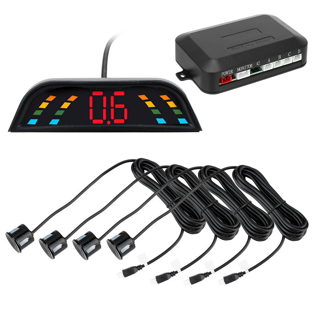 

Parking Sensor 4 Sensors Auto Parktronic Radar Monitor Detector Car LED Backlight Display Reverse Backup Parking Sensor System