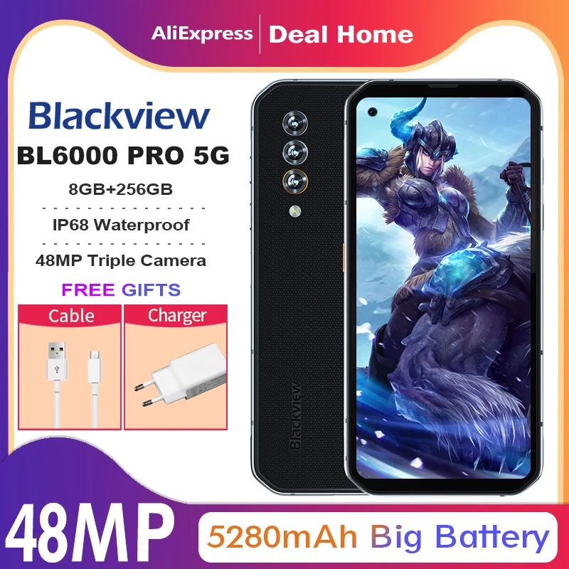 Смартфон Blackview BL6000 Pro 5G дюйма 8 + 256 ГБ 6 36 &quot IP68 водонепроницаемый тройная камера 48