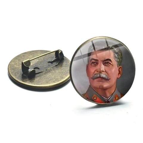 Style 1 SONGDA Hero Stalin CCCP Retro Brooch Sickle Hammer Sign Soviet Russian Army Icon Badge for Men Coat Suit Metal Pins High Quality - Окраска металла: Style 1