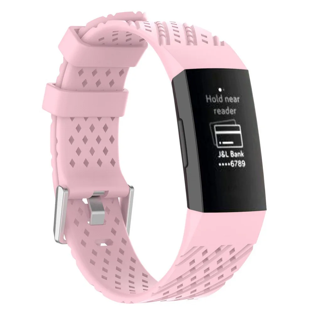 Браслет ремешок для fitbit модный спортивный дышащий силиконовый браслет ремешок для Fitbit Charge 3 Прямая поставка