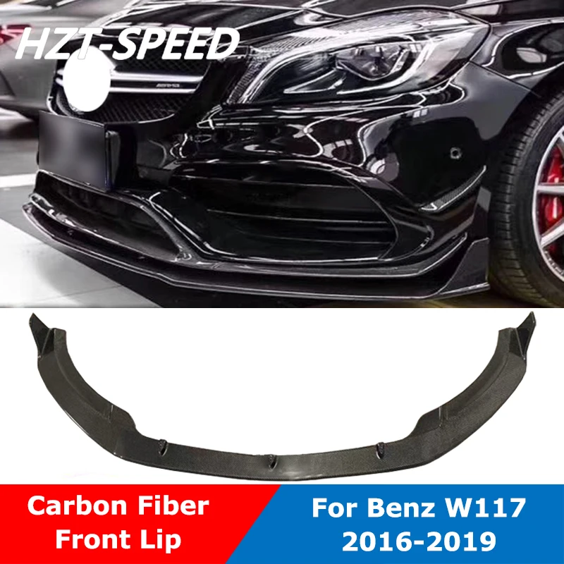 

W117 Carbon Fiber Front Bumper Lip Diffuser Shovel For Mercedes Benz CLA45 AMG A45 Sport Model Car Styling 2016-2019