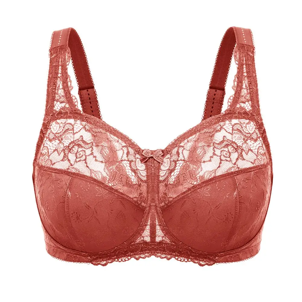 

Hot Sale Women's Sexy Plus Size Floral Lace Bra Unlined Wireless Full Coverage