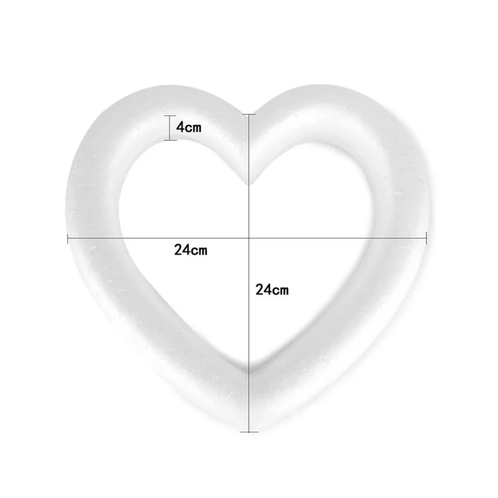 Новинка 2020 белый венок в форме сердца из пенополистирола для рукоделия
