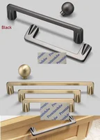 2Pcs/Lot Black American European Solid Zinc Kitchen Bath Cabinet Drawer Door Pull Handle Knob Modern Gold Black
