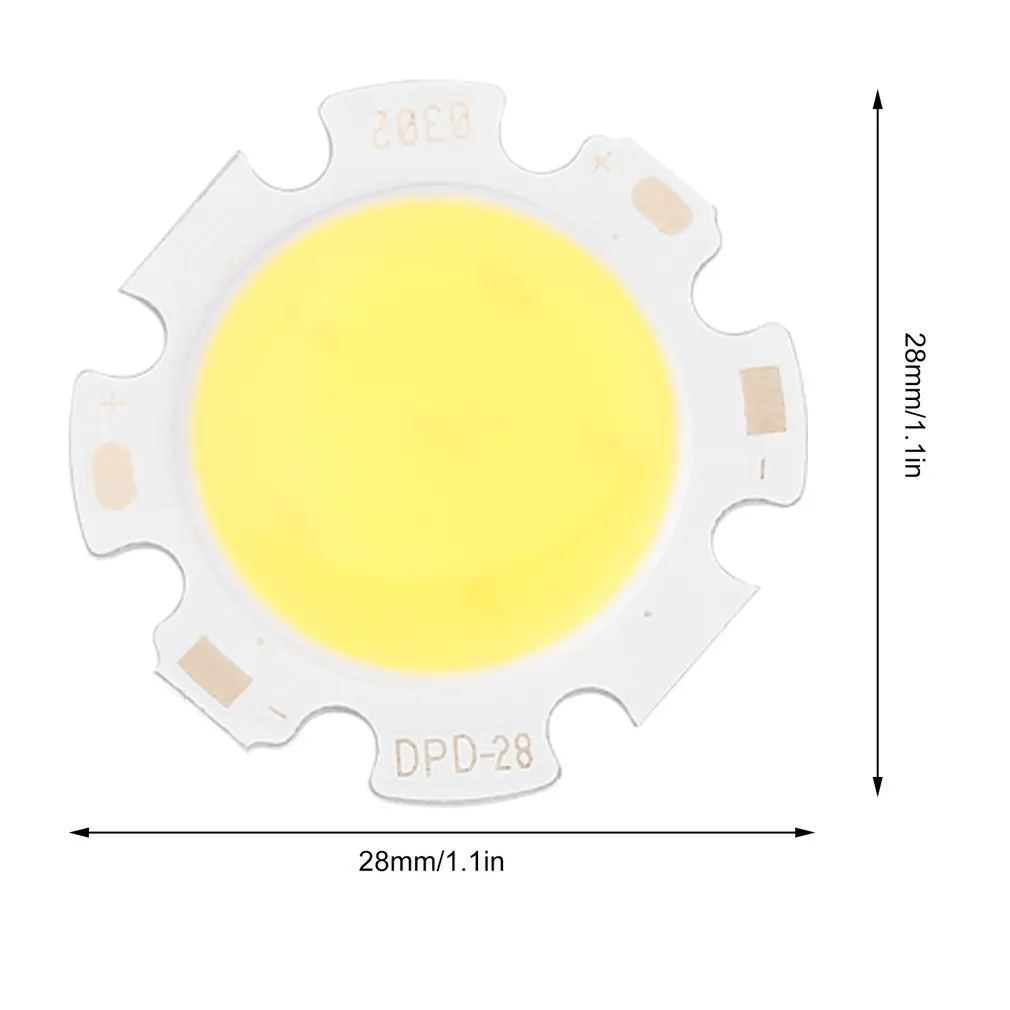 

5pcs/lot Pure White Round COB Super Bright Long Service Life LED Less Thermal Resistance SMD Chip Light Lamp Bulb DC 9-12V 3W