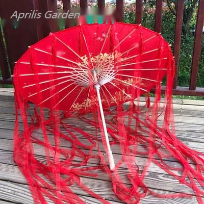 Зонт из древней бумаги с красными цветами 82 см непромокаемый для китайской