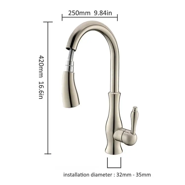 Золотистый смеситель для кухни золотистый кухонный кран с одной ручкой латунный