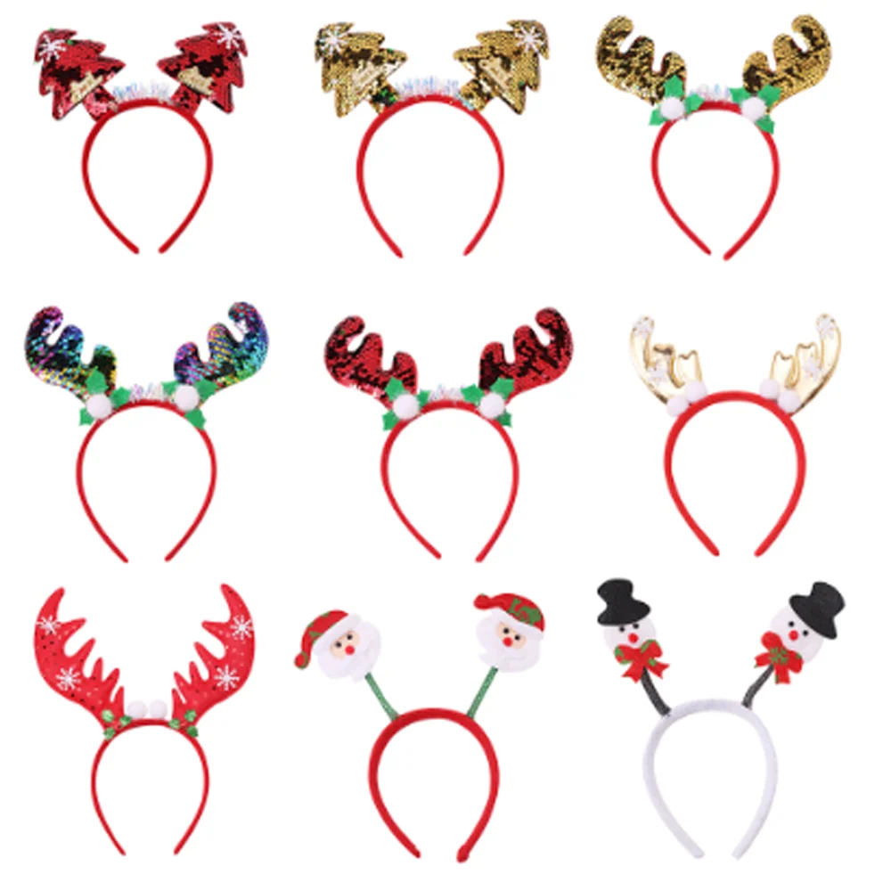 AHB 1 шт. Рождественская повязка на голову блестящие поролоновые весенние рожки