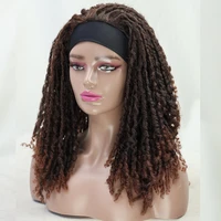 yunrong dreadlock wig headband wigs with turban soft synthetic hair 22inches wine color crochet wig