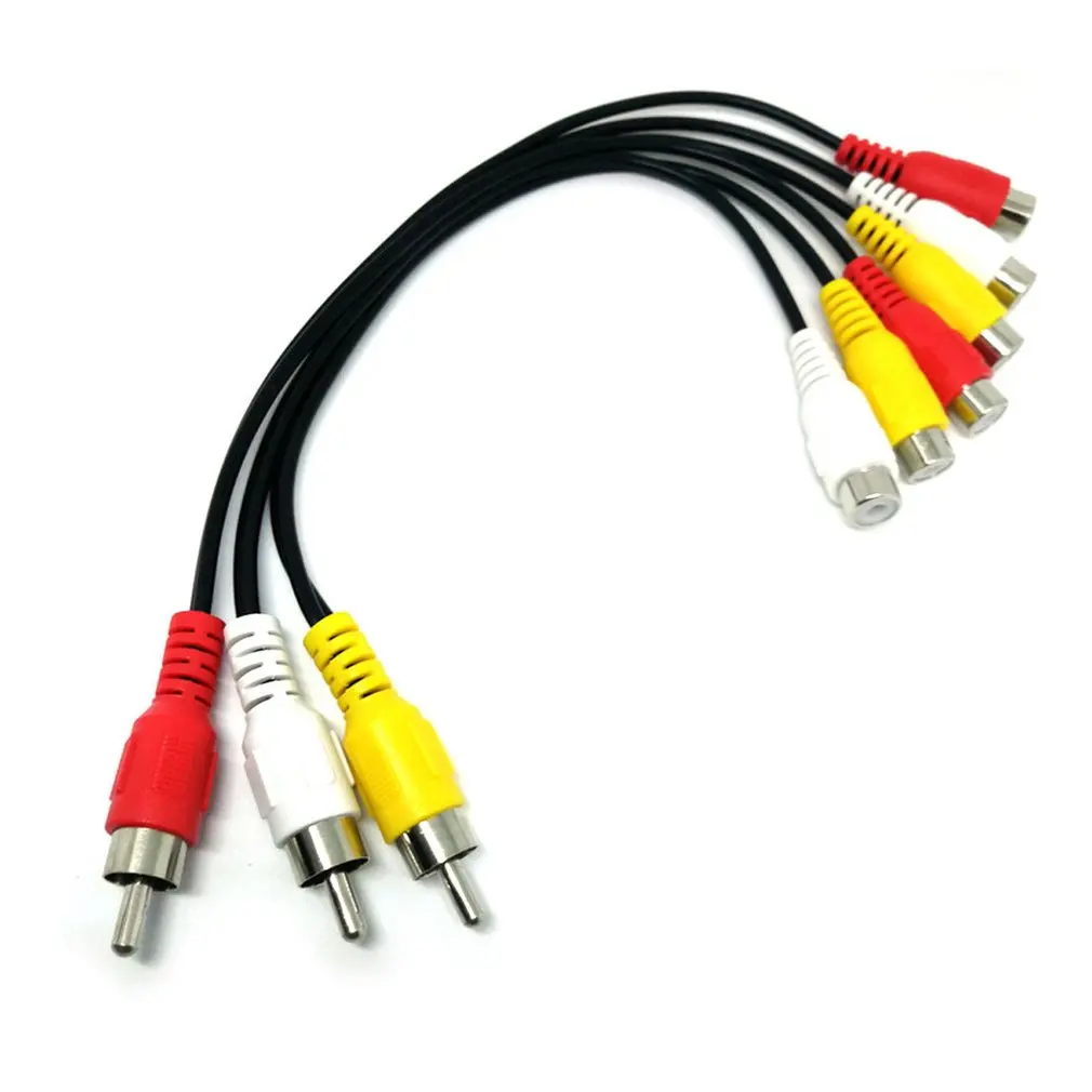 3RCA штекер-гнездо 6RCA штекер NC XQIN сплиттер Аудио ТВ DVD видео кабель адаптера AV |
