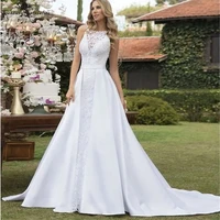 luxury wedding dresses mermaid bridal dress with detachable train lace appliques princess wedding gowns 2021 vestido de noiva