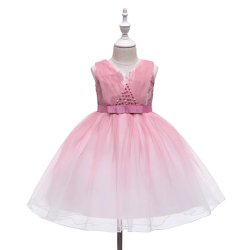 2021 Lace Sequins Formal Evening Wedding Gown Tutu Princess Dress Flower Girls Children Clothing Kids Party For Girl Clothes | Детская