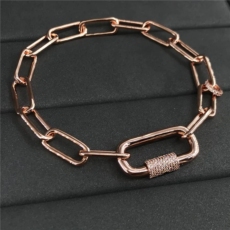 

cheny s925 sterling silver February new pink gold chain bracelet female sliding ring female simple fashion bohemian jewelry