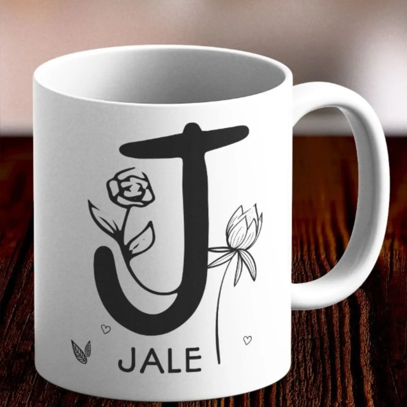 

Personalized Letter J Design Mug Cup