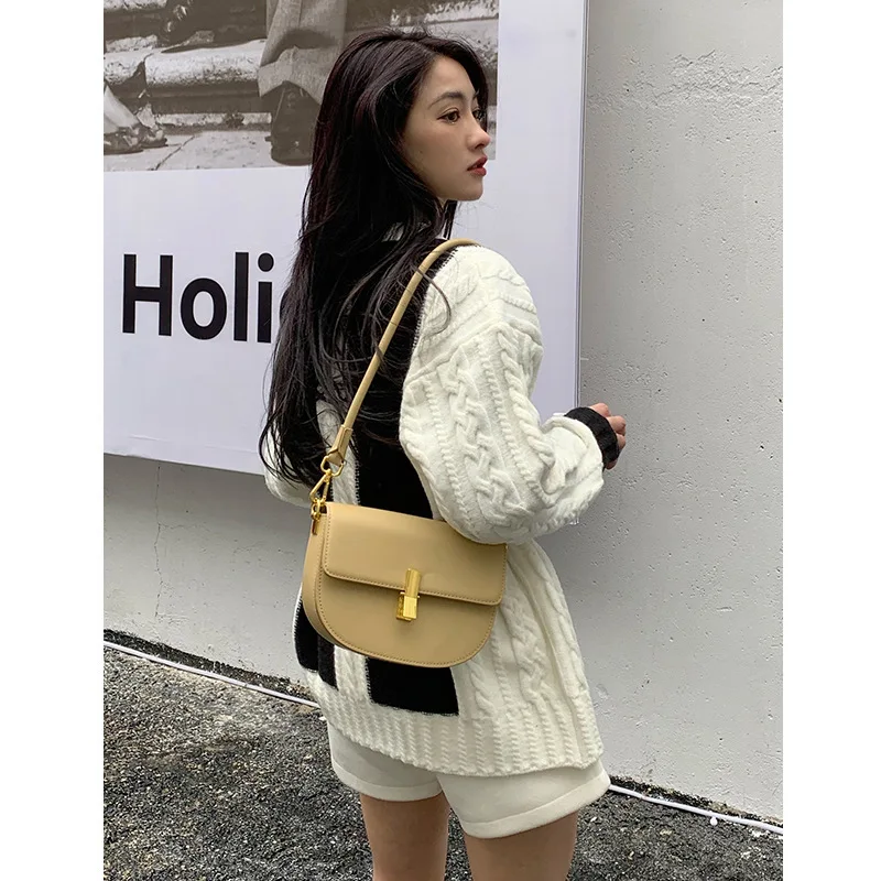 

Новинка 2021, дизайнерская сумка-седло, изысканная Женская Ретро сумка через плечо, модная сумка на одно плечо для женщин