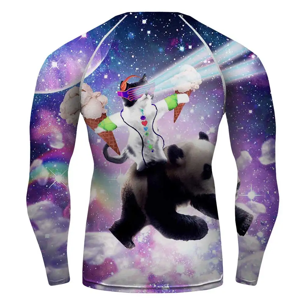 Мужские футболки с рисунком кошки и панды 3D графическим принтом короткими