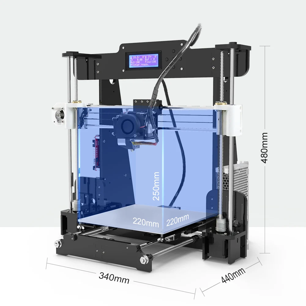 Классический 3D принтер Anet A8 Prusa I3 с нитью наполнения SD картой и открытым исходным