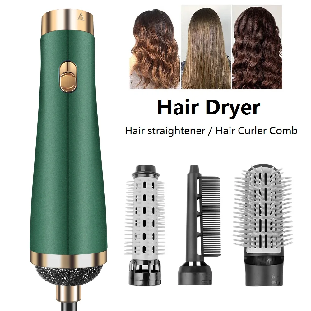 

3 In 1 Electric Ionic Hair Dryer Brush Hot Air Brush Styler Volumizer Blow Dryer Hair Straightener Comb Hair Curler Hairstlying