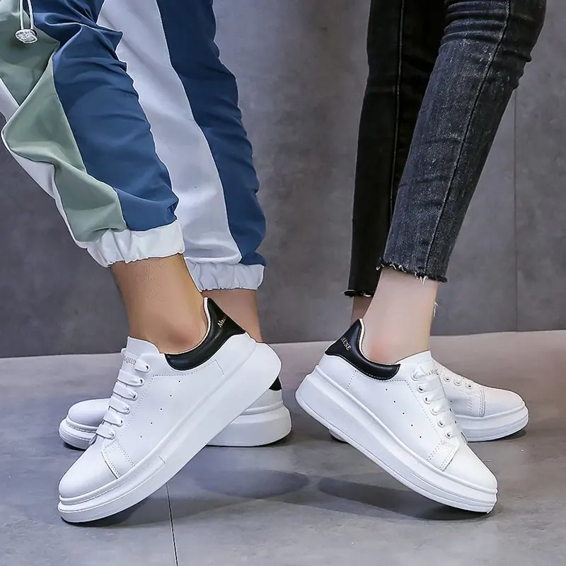 

Plus size 41 42 43 44 Unisex vulcanized white sneakers girls autumn shoes 2020 new arrival fashion school sneakers woman shoe