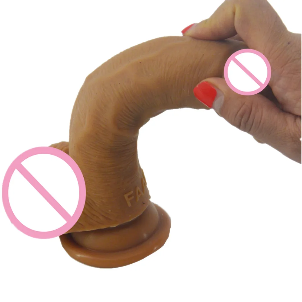 Реалистичный большой фаллоимитатор всасывающий мягкий силиконовый поддельный