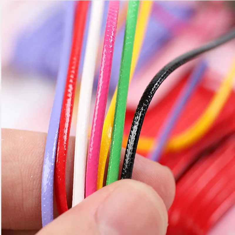 

Colorful Leather Creative Hand-woven Rope for DIY Production, Wear Beads, Bracelet Necklace Jewelry Accessories 2mm/10m/card