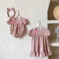baby girl sister matching outfits 2021 summer newborn bodysuit romper little girl floral dress toddler floral one piece clothing