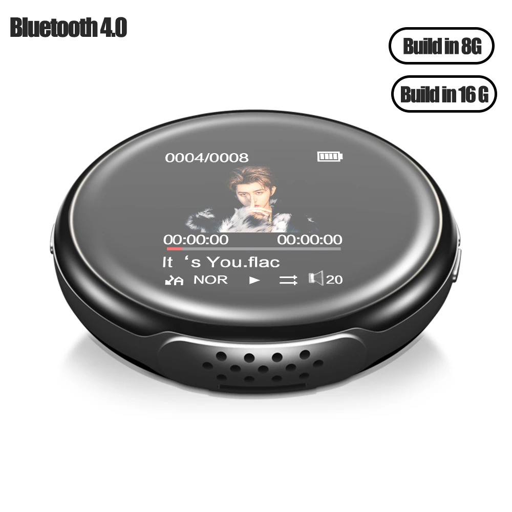 Миниатюрный MP3-плеер с Bluetooth металлический спортивный памятью 8 ГБ/16 ГБ FM-радио