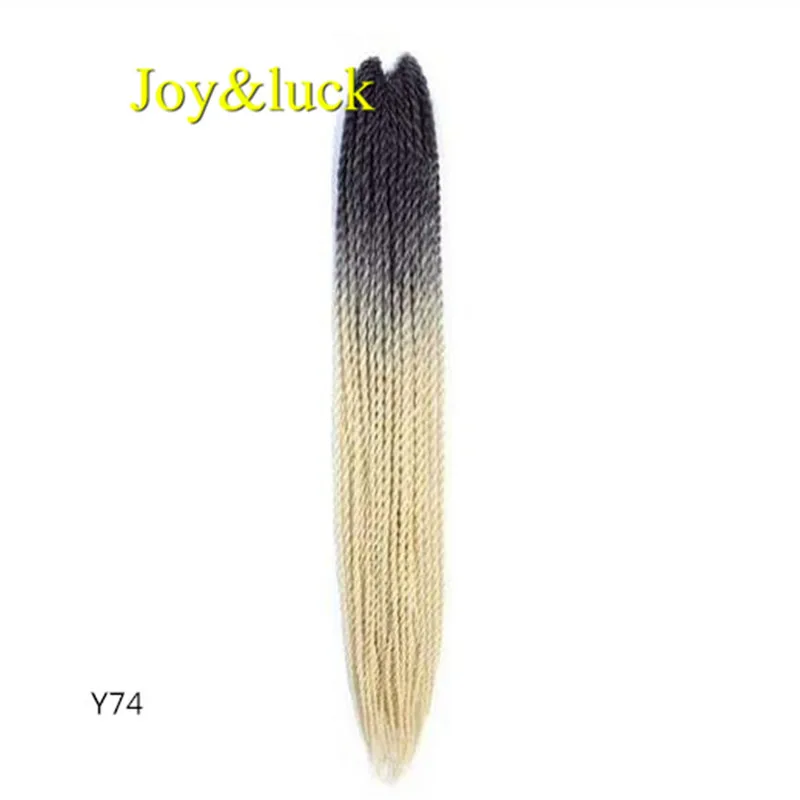 Y74 Joy& luck 24 дюйма Сенегальские закрученные крючком косички 30 прядей синтетические волосы для наращивания плетение волос - Цвет: Y74