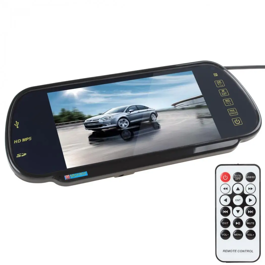 7 дюймовый TFT цветной ЖК дисплей MP5 автомобильное зеркало заднего вида монитор