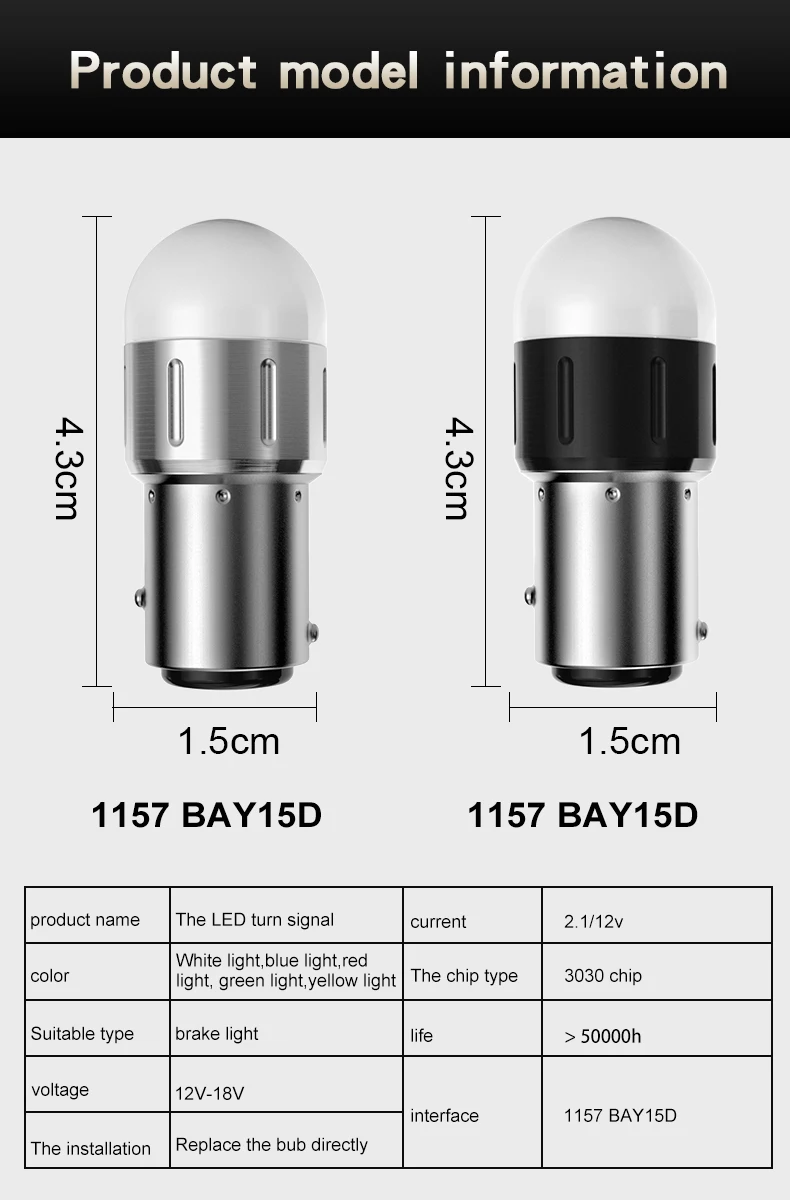 2PCS 1156 BA15S PY21W LED for Brake light W21W LED 3030 9SMD 1157 BAY15D LED for taillight Highlighting reversing light for Auto
