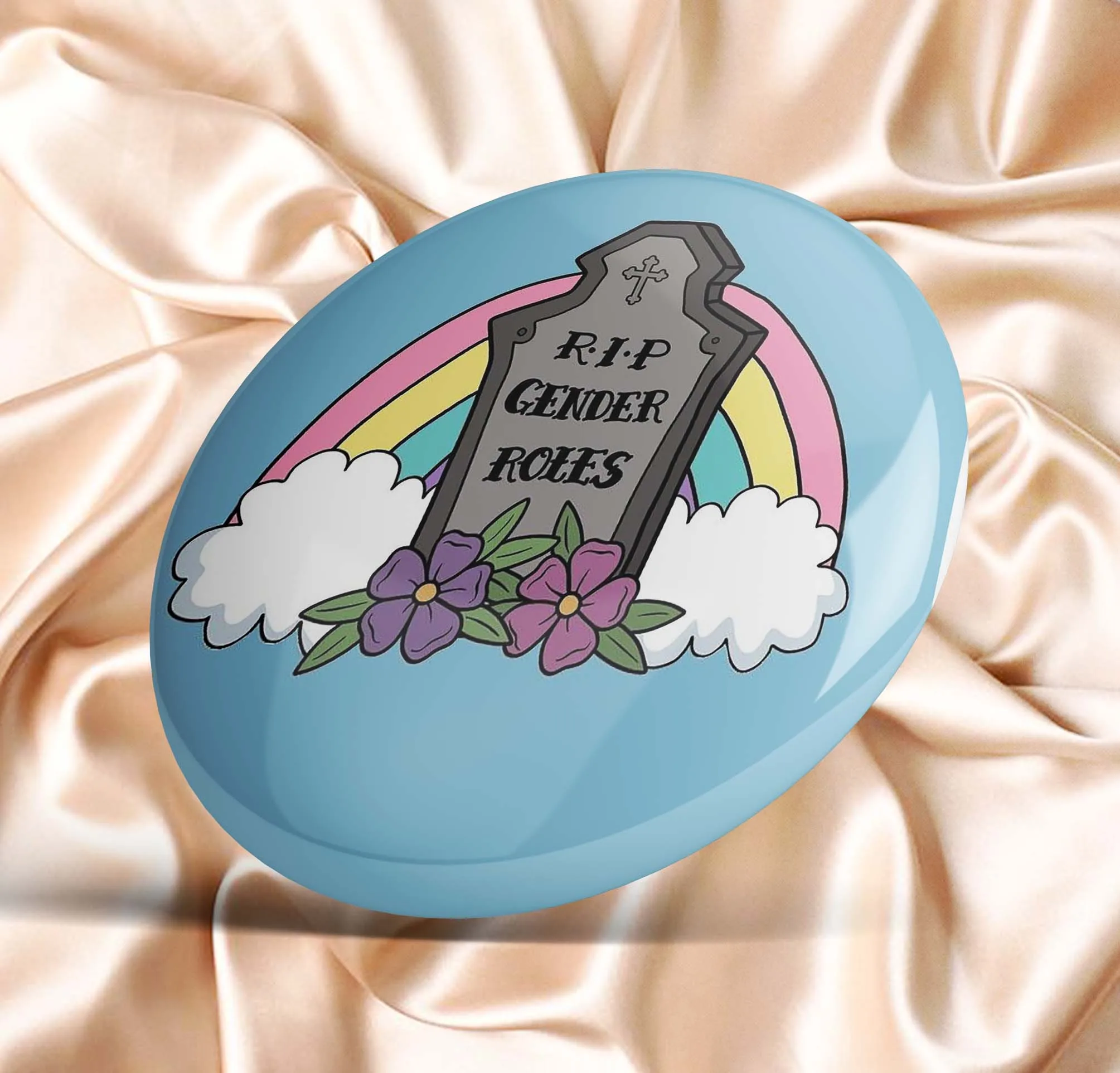 

RIP Gender Roles Soft Enamel Pin Metal Brooch Funny Cartoon Cute Clothes Creative Collar Lapel Pin Women Gift Lover Badge Hat