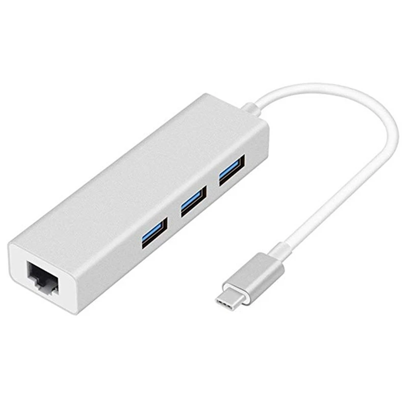 

USB-концентратор, гигабитный Ethernet Rj45 Lan-адаптер USB Type-C на USB 3,0 концентратор 10/100/1000 сетевая карта для ChromeBook