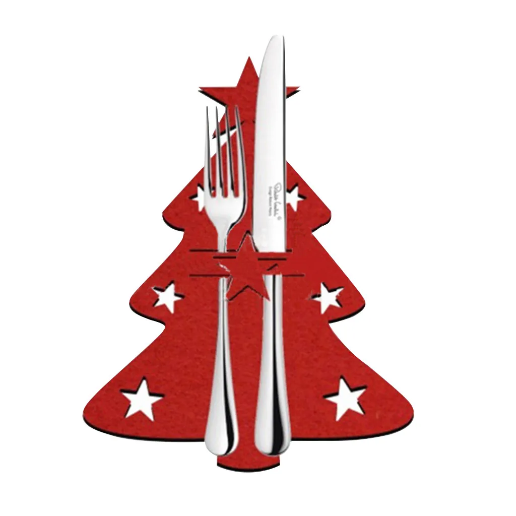 

#40 4pcs New Year Chirstmas Tableware Knife Fork Cutlery Set Skirt Pants 2018 Navidad Natal Christmas Decorations For Home