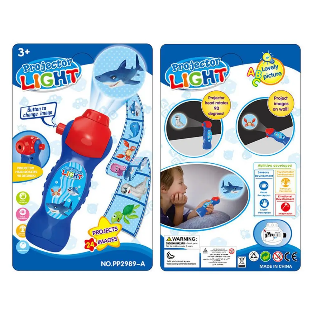 

Dinosaur Story Projection Torch Flashlight Luminous Educational Toy Educational Flashlight Projector Toy for Toddler Boys Girls