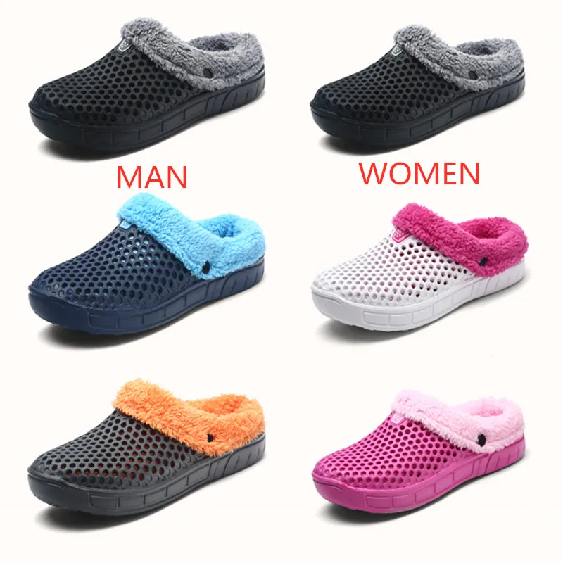 

STS Women Slippers Winter Fur Unisex Shoes Warm Ladies Indoor Sandals Female Winter Loafers Plus Velvet Clogs Garden Shoes