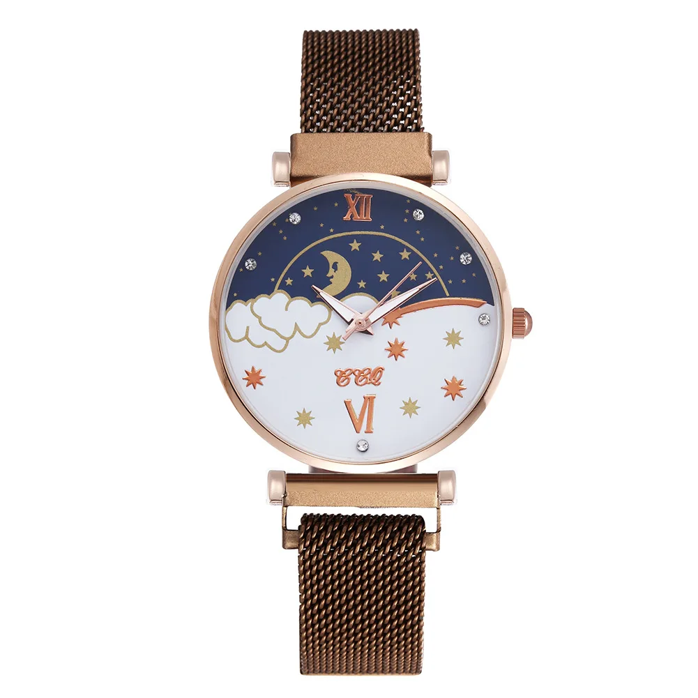 Часы наручные FACEINS женские магнитные повседневные с Луной и звездами | Наручные
