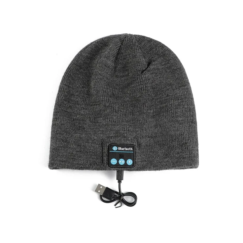 Bluetooth Music Headset Beanie Built-in Stereo Speaker Knitted Hat for Men Women Running Cap Outdoor Sports Winter Wireless Hats