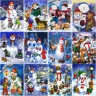5D алмазная живопись, Снежная сцена, вышивка крестиком, мультяшная картина, квадратная, круглая, дрель, домашний декор, рождественский подарок