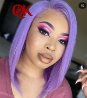 queenking hair 13x4 lace front human hair wigs straight 150 lavender purple bob wigs brazilian hair preplucked