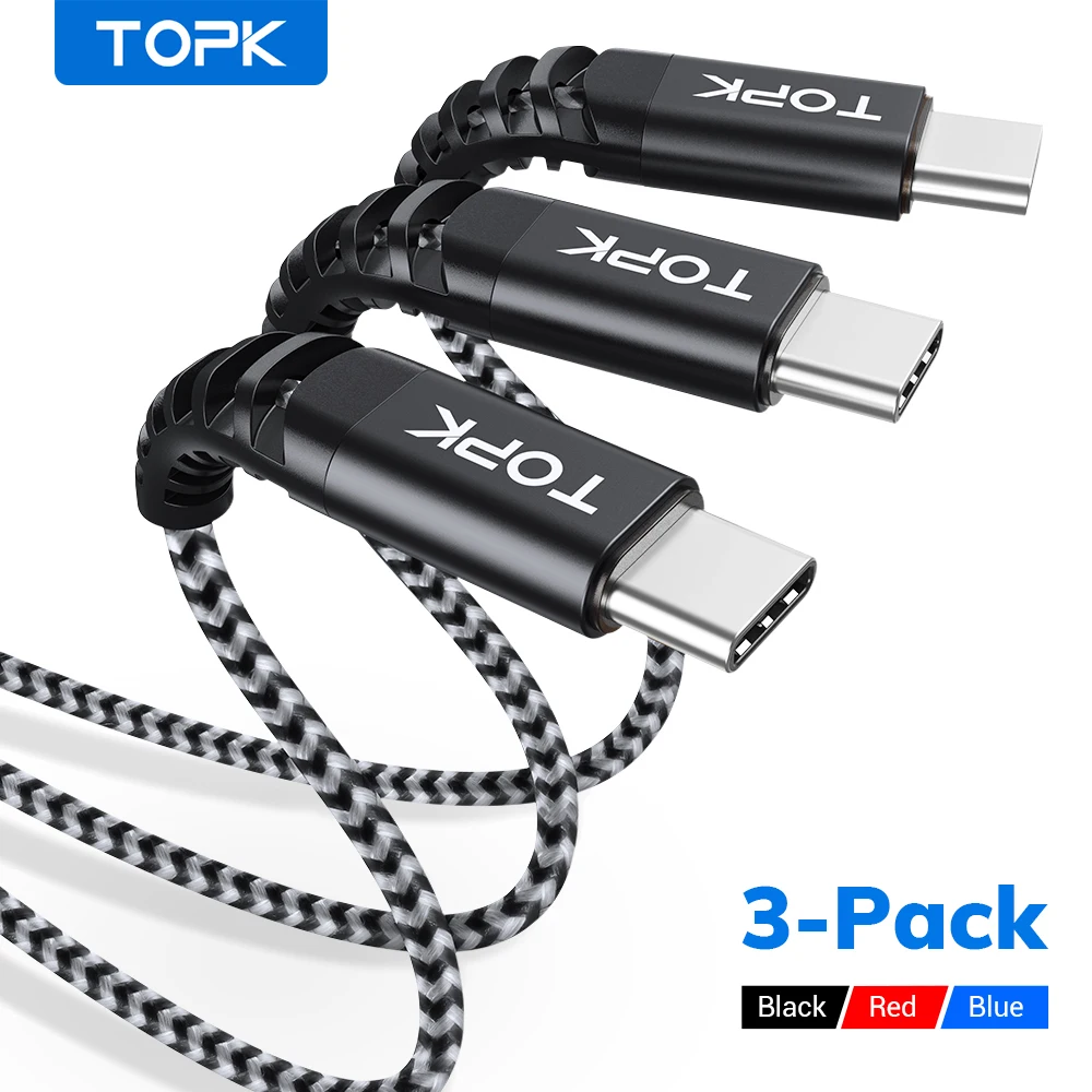 TOPK-Cable Micro USB tipo C de carga rápida para teléfono móvil Xiaomi...