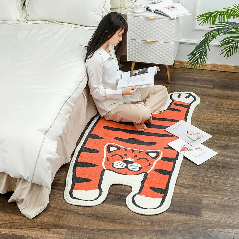 pink tiger leopard bedroom soft carpets fluffy area rug living room bedside carpet kids game mats decoration for living room free global shipping