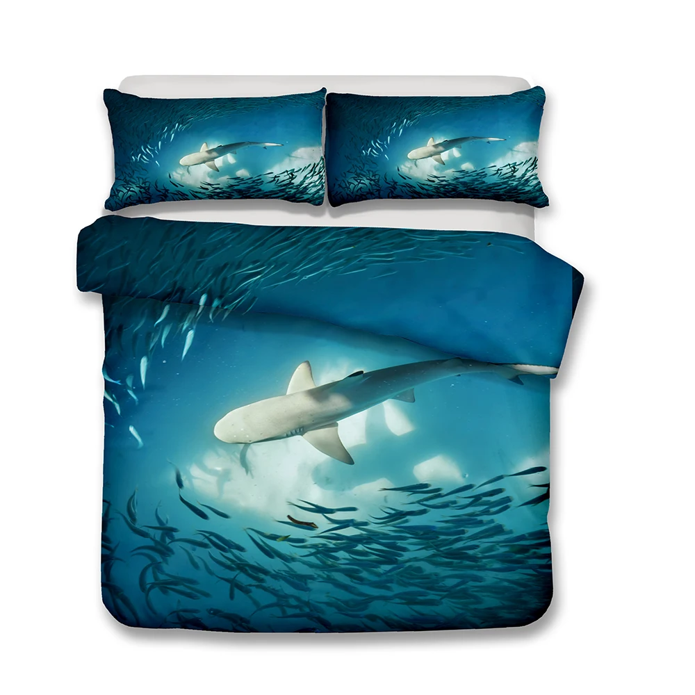Комплект постельного белья с пододеяльником пододеяльник морскими животными и