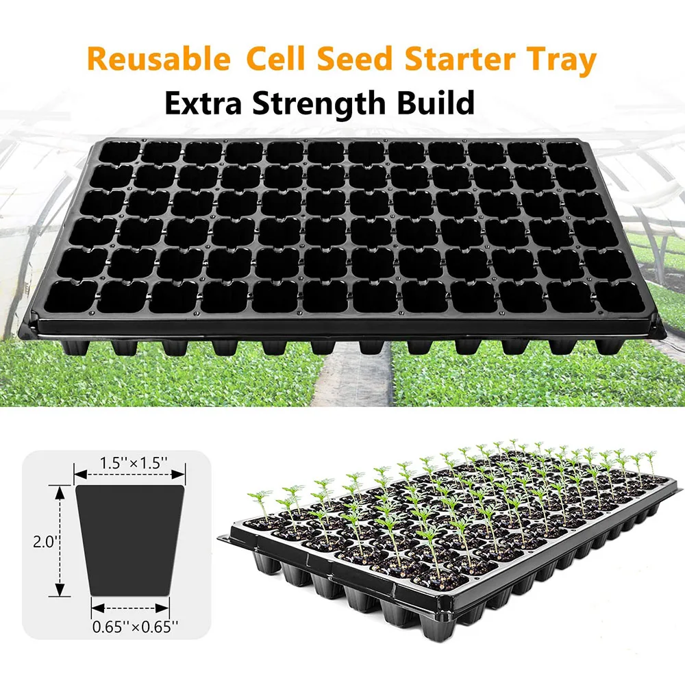 

10Pcs Cells Seedling Starter Tray Extra Strength Seed Germination Plant Flower Pots Nursery Grow Box Propagation For Gardening
