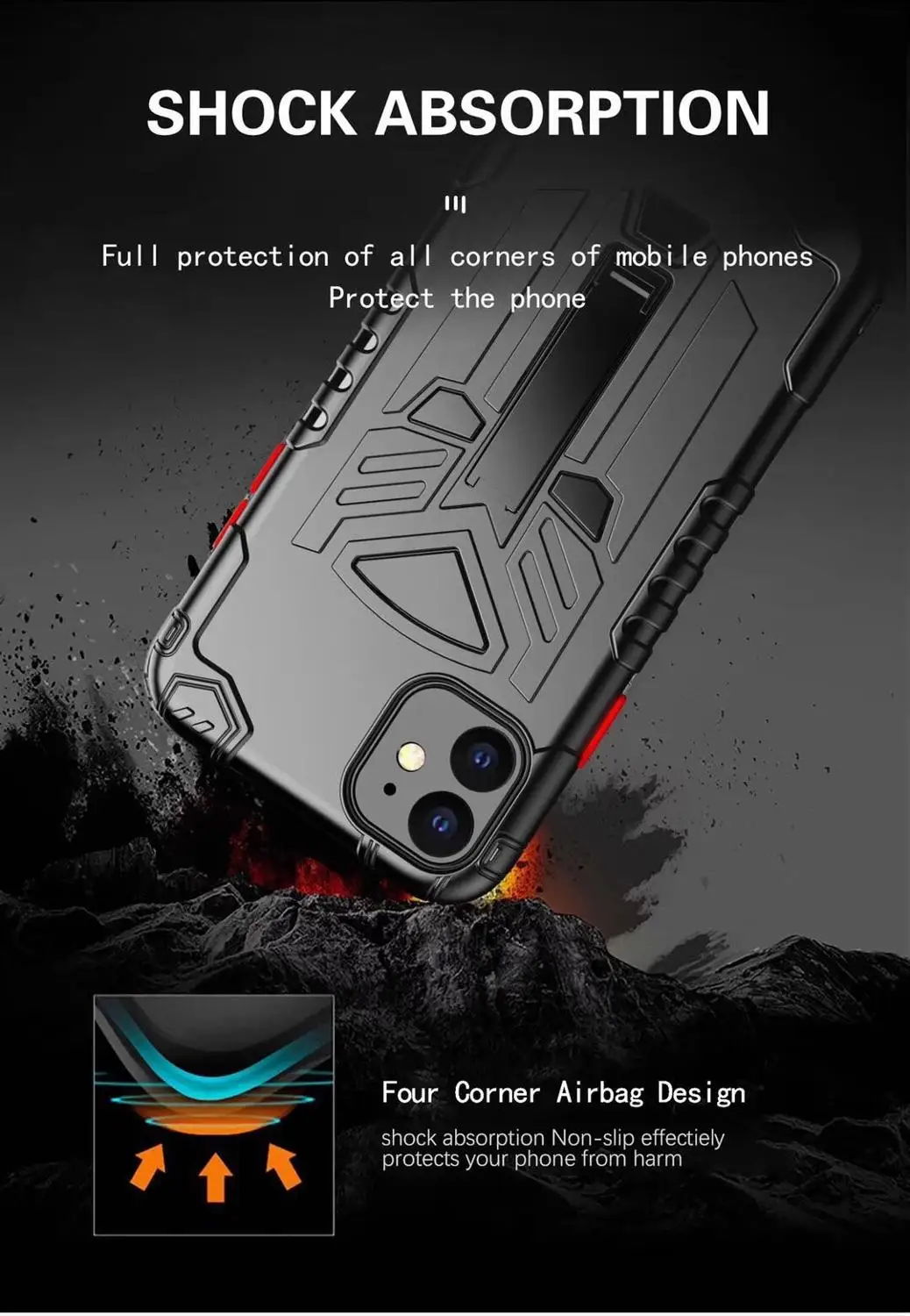 Чехол для телефона из ТПУ и поликарбоната iPhone11Pro Max Xs XS XR X чехол с четырьмя углами