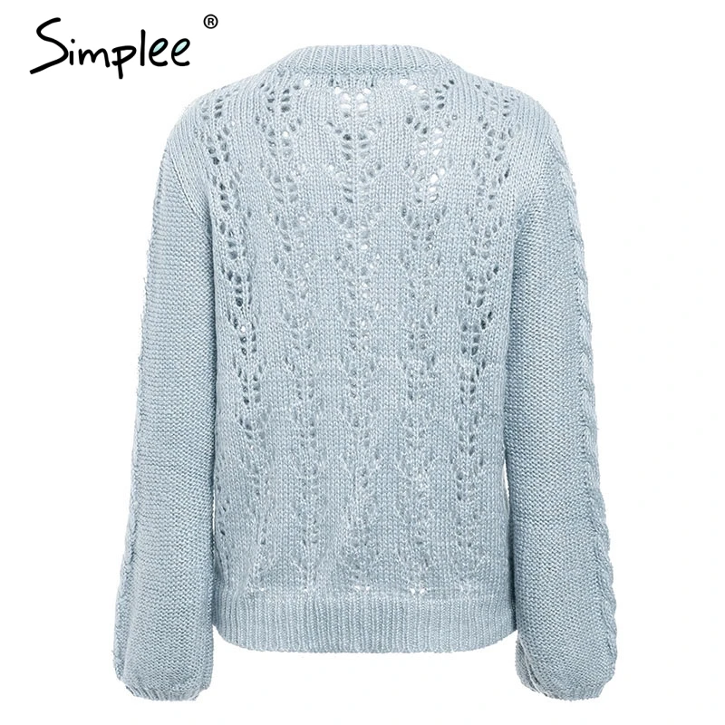 Женский желтый полый свитер Simplee привлекательный повседневный пуловер с круглым