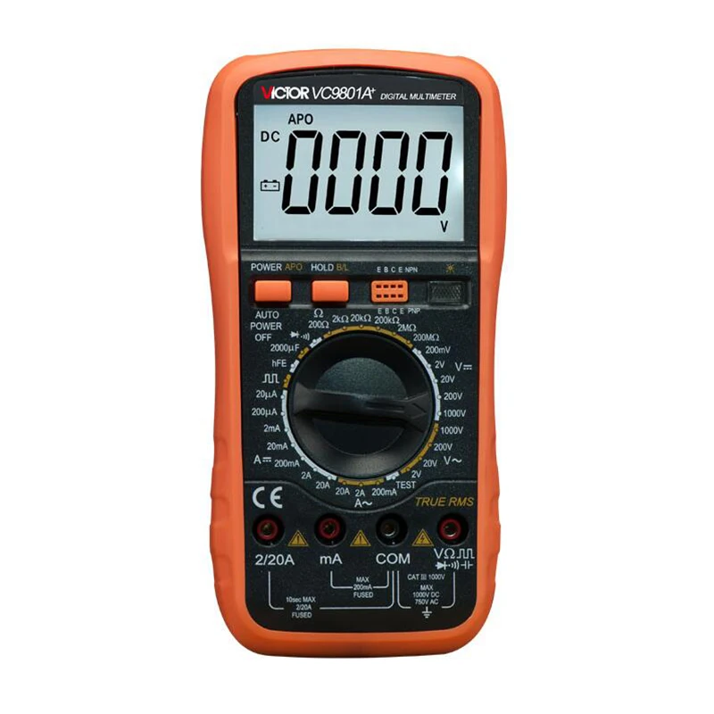 Цифровой мультиметр VICTOR VC9801A + измеритель напряжения сопротивления емкости диод