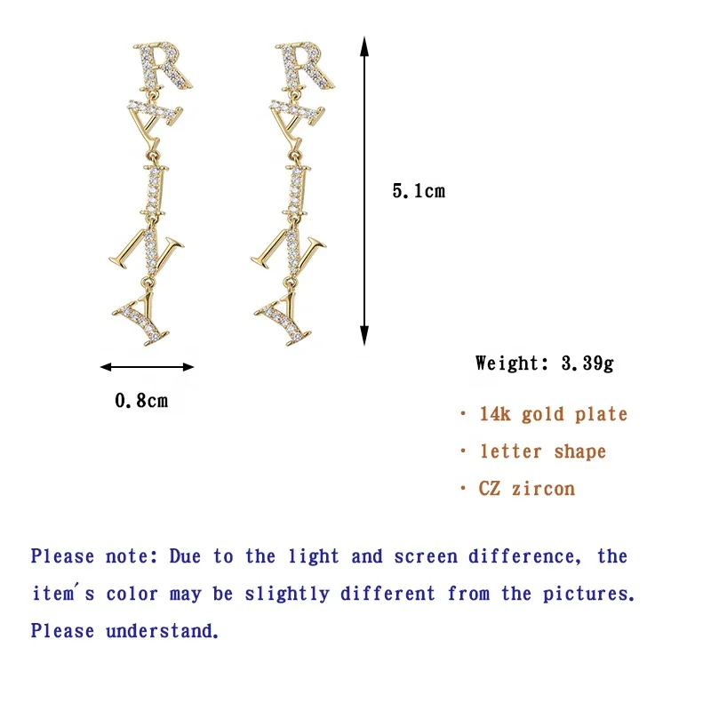 

ONYSS Gold Plated Earring RAINY Weather CZ Zircon Drop Earrings for Women 2021