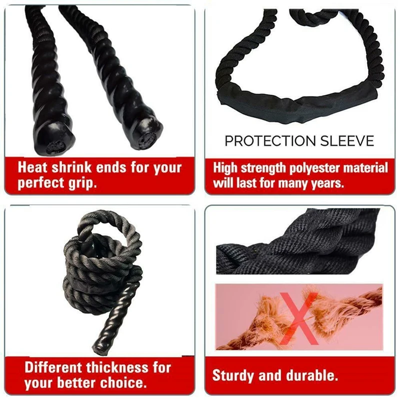 Fitness Heavy Jump Rope Crossfit Weighted Battle Skipping Ropes Power MMA Training Improve Strength Muscle 25mm | Спорт и