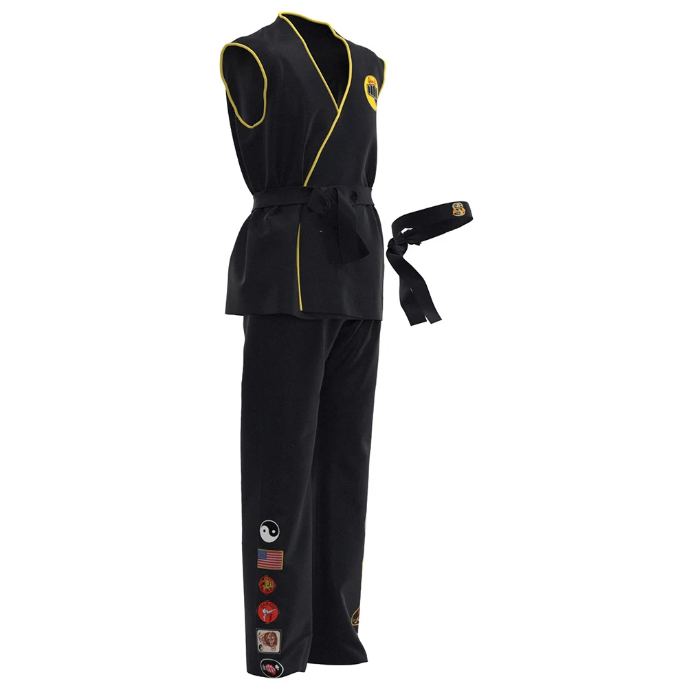 Кобра Кай костюм для косплея топ брюки наряды Хэллоуин Карнавальный Костюм -